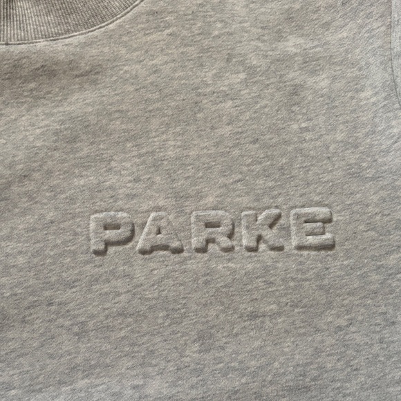 NWT Parke Classic Gray Embossed Mockneck Sweatshirt Size S/M - Picture 5 of 12
